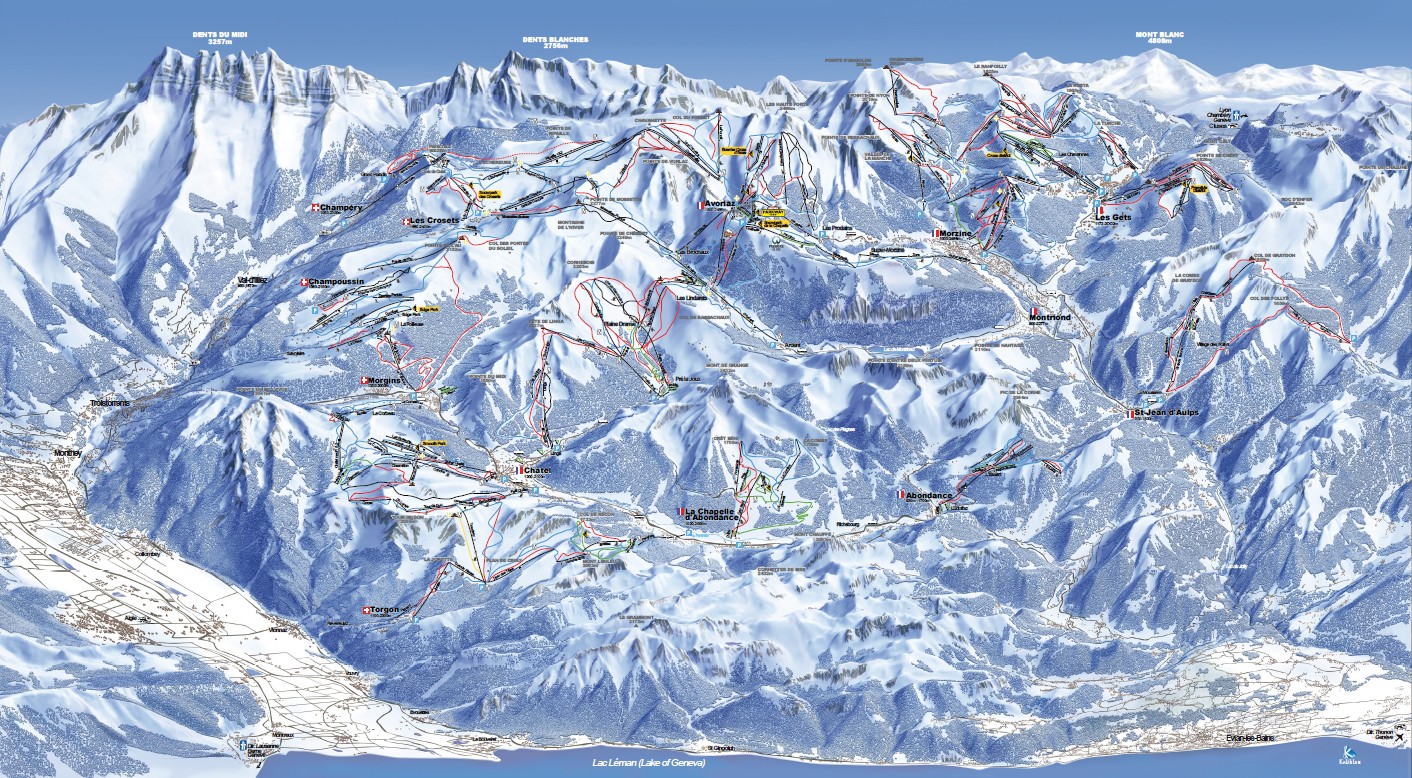 Carte de ESF esf portes du soleil